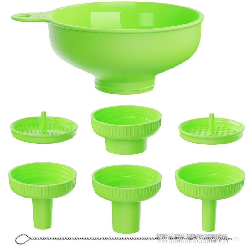 BALIWELL Wide Mouth Kitchen Funnel, Food Grade Plastic Cooking Canning Funnel with 4 Sizes Spouts for Filling Wide and Regular Mason Jars, Spray Dropper Oil Bottle Jug Spices Shampoo Sauce - Image 1